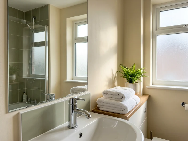 Spotless, gleaming bathroom after a home clean in Repton